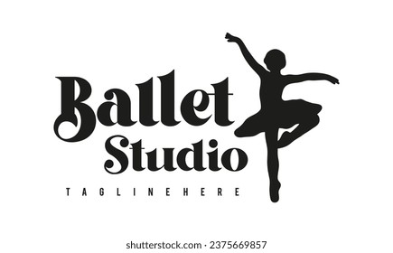 ballet logo template vector illustration, ballerina logo design