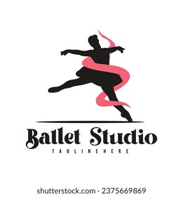 ballet logo template vector illustration, ballerina logo design