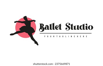 ballet logo template vector illustration, ballerina logo design