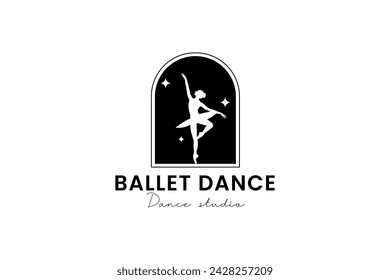 ballet logo vector icon illustration