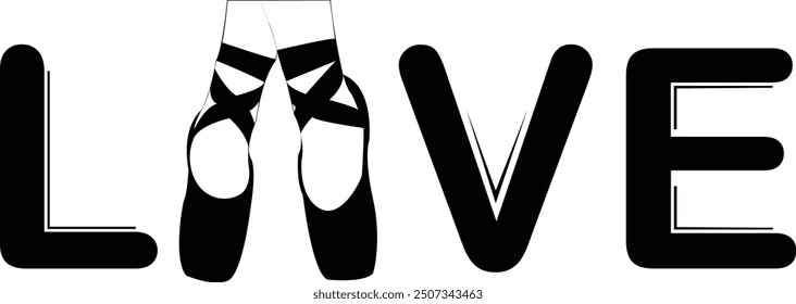 Ballet Love - Graceful Love – Ballet Shoes Art Design	
