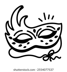 Ballet mask icon in doodle style 

