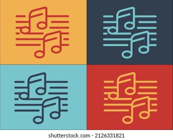 Ballet Music Notes Logo Template, Simple Flat Icon of ballet,music,dance