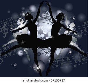 Ballet, musical background. Vector illustration.