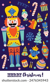 Ballet the Nutcracker. Cute Christmas vector poster. 
Interior poster
