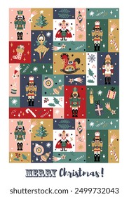 Ballet the Nutcracker. Cute Christmas vector 
interior poster
