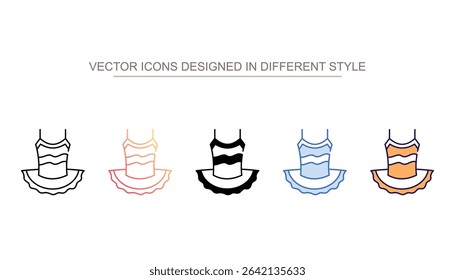 Ballet outfit icon design with white background stock illustration