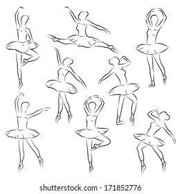 ballet  outline ballerina dancer figure 