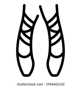Ballet pair shoes icon. Outline ballet pair shoes vector icon for web design isolated on white background