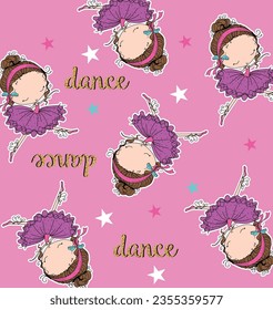 ballet patterns graphic tees for girl design sleepwear