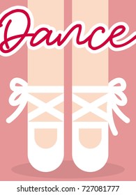 Ballet Performance Dance Shoes Vector Poster Composition