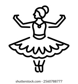 Ballet performer icon in linear style 