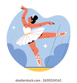 Ilustração de executor de balé em estilo plano