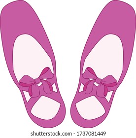 Ballet pink shoes pointe with bows