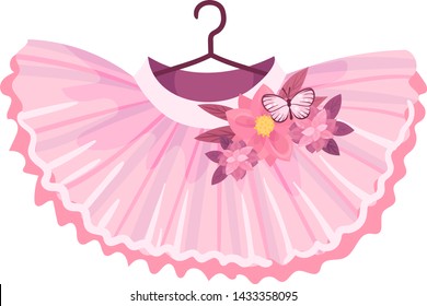 Ballet pink skirt. Vector illustration on white background.