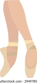 ballet pointe ballerina legs vector