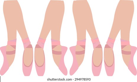 ballet pointe ballerina legs vector