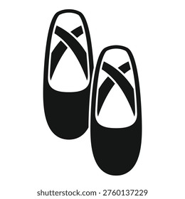 Ballet pointe shoes in black silhouette creating a dance and performance icon