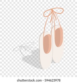 Ballet pointe shoes isometric icon 3d on a transparent background vector illustration