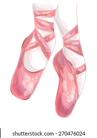 Ballet pointe shoes. Vector illustration