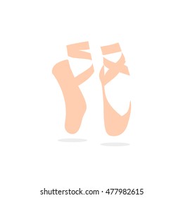 Ballet pointes. dance studio symbol - vector illustration.