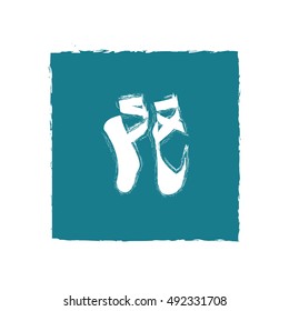 Ballet pointes. dance studio symbol - vector illustration.