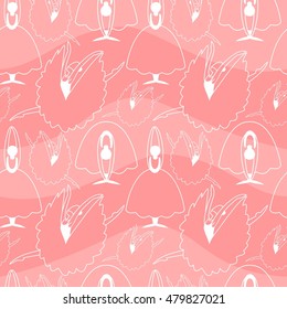 ballet pose ballerina in tutu seamless pattern