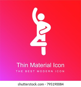 Ballet pose red and pink gradient material white icon minimal design