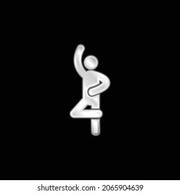 Ballet Pose silver plated metallic icon