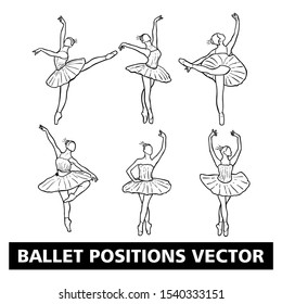 Ballet positions vector logo template