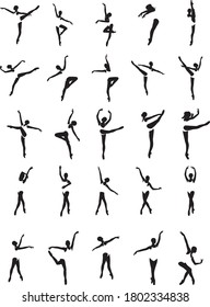 ballet posture vector (silhouette black and white)