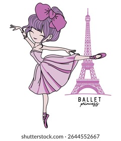 boneca princesa balé em paris vetor arte ilustrações 