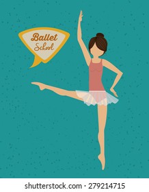 Ballet School design over blue background, vector illustration 