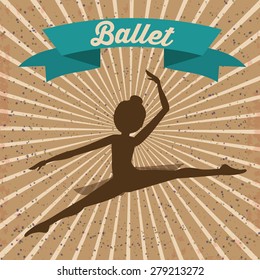 Ballet School design over brown background, vector illustration 