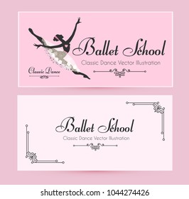 ballet school flyer template elegant cards stock vector royalty