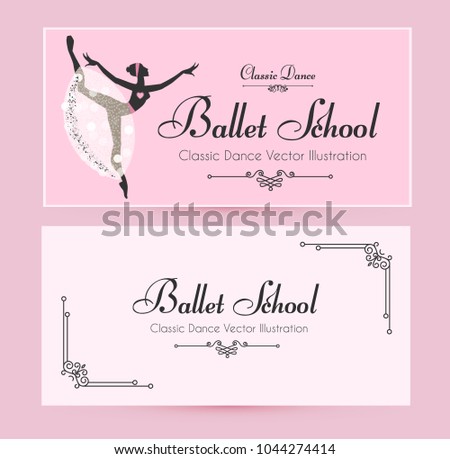 ballet school flyer template elegant cards stock vector royalty