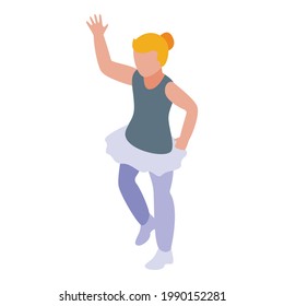 Ballet school girl icon. Isometric of Ballet school girl vector icon for web design isolated on white background