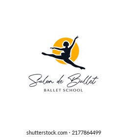 Ballet school logo design template