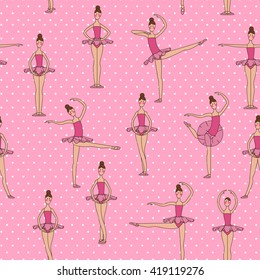 Ballet Seamless Pattern Girls Stock Vector (royalty Free) 419119276 