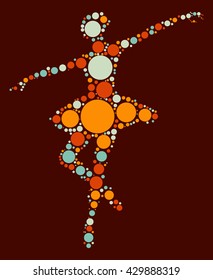 Ballet shape vector design by color point