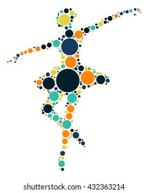 ballet shape vector design by color point