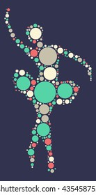 ballet shape vector design by color point