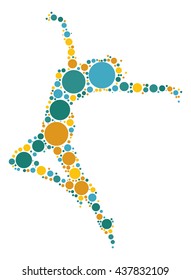 ballet shape vector design by color point
