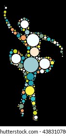 ballet shape vector design by color point