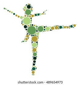 Ballet shape vector design by color point
