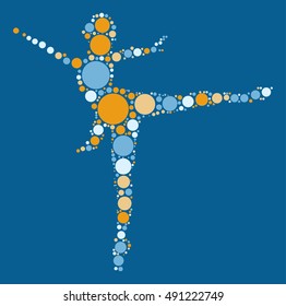 Ballet shape vector design by color point
