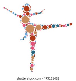Ballet shape vector design by color point
