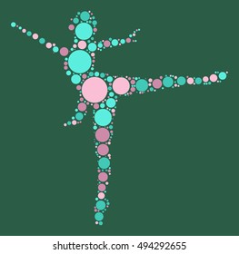 Ballet shape vector design by color point
