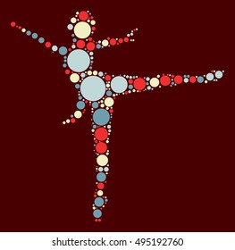 Ballet shape vector design by color point
