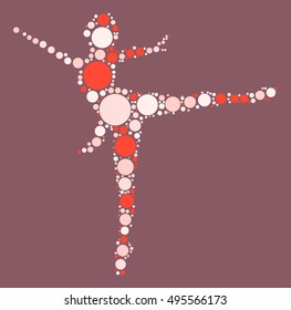 Ballet shape vector design by color point
